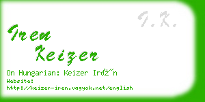 iren keizer business card